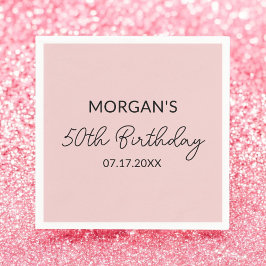 誕生日パーティー赤面ピンクかわいい名前 スタンダードカクテルナプキン