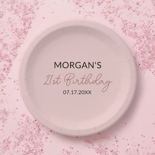 誕生日パーティー赤面ピンクかわいい名前 ペーパープレート