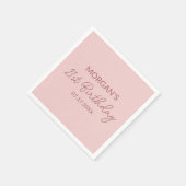 誕生日パーティー赤面ピンク名 スタンダードカクテルナプキン (角)