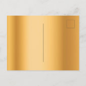 誕生日パーティー金ゴールドグリッターの乾燥日を保存 案内ポストカード (裏面)