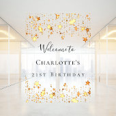 誕生日パーティー金ゴールドスター歓迎 ウィンドウサイン