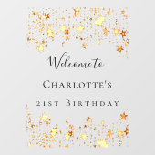 誕生日パーティー金ゴールドスター歓迎 ウィンドウサイン (シート)