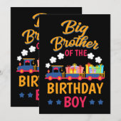 誕生日パーティー鉄道長男の誕生 招待状 (正面/裏面)