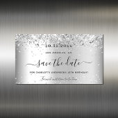 誕生日パーティー銀のグリッターは日付を保存