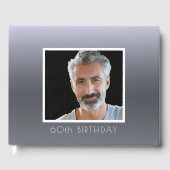 誕生日パーティー銀のフォックス写真男性 ゲストブック (正面)