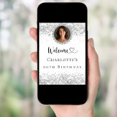 誕生日パーティー銀写真ダイヤモンドへようこそ ポスター