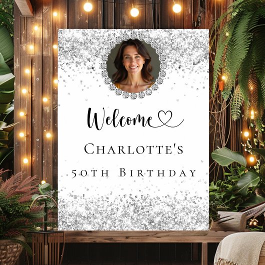 誕生日パーティー銀写真ダイヤモンドへようこそ ポスター