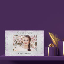 誕生日パーティー銀紫の写真コラージュ