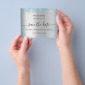 誕生日パーティー銀色の予算は日付を保存 チラシ (手)