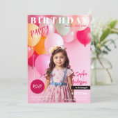 誕生日パーティー雑誌の表紙 招待状 (スタンド正面)