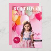 誕生日パーティー雑誌の表紙 招待状 (正面/裏面)