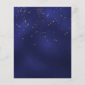 誕生日パーティー青い金ゴールドメンズ予算の招待 チラシ (裏面)