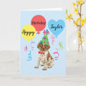 誕生日パーティー風船ドイツ短調ポインタ カード (黄色い花)