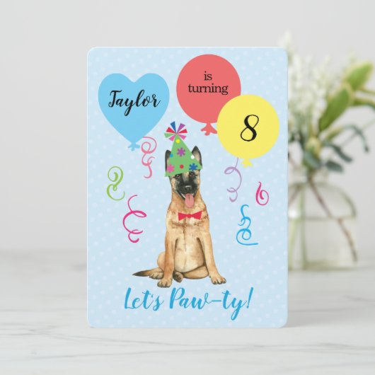 誕生日パーティー風船ベルギーマリノワ 招待状 (スタンド正面)