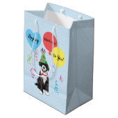 誕生日パーティー風船ポルトガルの水犬 ミディアムペーパーバッグ (裏面アングル)