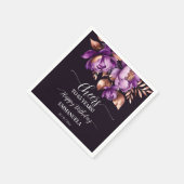 誕生日パーティー食器パープルピーニーテンプレート スタンダードカクテルナプキン (角)