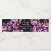 誕生日パーティー食器パープルピーニーテンプレート ペットボトルラベル (シングルラベル)