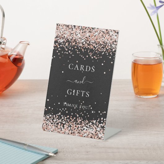 誕生日パーティー黒いバラ金ゴールドカードギフト 台座サイン (インサイチュ)