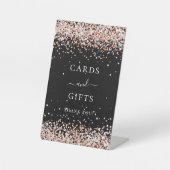 誕生日パーティー黒いバラ金ゴールドカードギフト 台座サイン (正面)