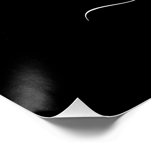 誕生日パーティー黒い王室の青いドリップスの写真名 ポスター (コーナー)