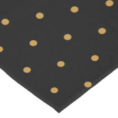 誕生日パーティー黒い金ゴールドグリッタードットのパターン ショートテーブルランナー (コーナー)
