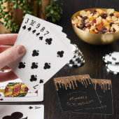 誕生日パーティー黒い金ゴールドグリッタードリップモノグラム トランプ (インサイチュ)