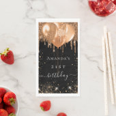 誕生日パーティー黒い金ゴールドグリッターバルーン名 (インサイチュ)