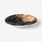 誕生日パーティー黒い金ゴールドグリッターバルーン名 ペーパーボウル (傾斜あり)