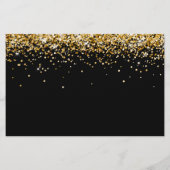 誕生日パーティー黒い金ゴールドグリッター保存日付 (裏面)