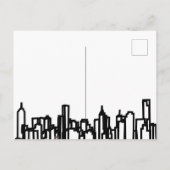 誕生日パーティー黒い金ゴールドシティのスカイラインの招待 ポストカード (裏面)