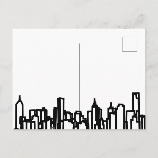 誕生日パーティー黒い金ゴールドシティのスカイラインの招待 ポストカード (裏面)