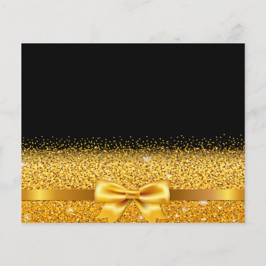 誕生日パーティー黒い金ゴールドバウ予算の日付を保存 チラシ (裏面)