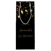 誕生日パーティー黒い金ゴールド星雨が滴る ワインギフトバッグ (裏面)