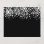 誕生日パーティー黒い銀の予算は日付を保存 チラシ (裏面)