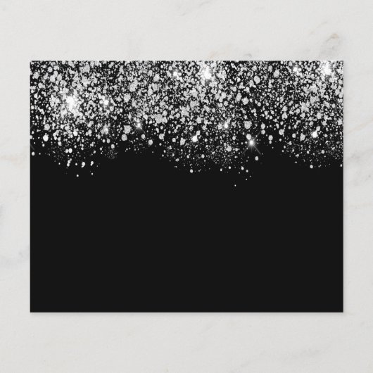 誕生日パーティー黒い銀の予算は日付を保存 チラシ (裏面)