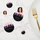 誕生日パーティー黒レインボーグリッターフォトピンク コンフェッティ (グループ)