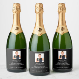 誕生日パーティー黒写真おもしろい事実伝記 スパークリングワインラベル