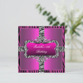 誕生日パーティー13thワイルドピ10代のックゼブラブラック 招待状 (スタンド正面)