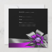 誕生日パーティー30thゼブラパープルブラックマゼンタ 招待状 (裏面)