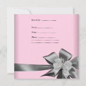 誕生日パーティー30thゼブラヒョウピンク黒 招待状 (裏面)