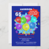 誕生日パーティー65thマイルストーンインビタパーソナライズされたット 招待状 (正面)