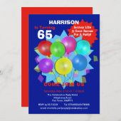 誕生日パーティー65thマイルストーンインビタパーソナライズされたット 招待状 (正面/裏面)