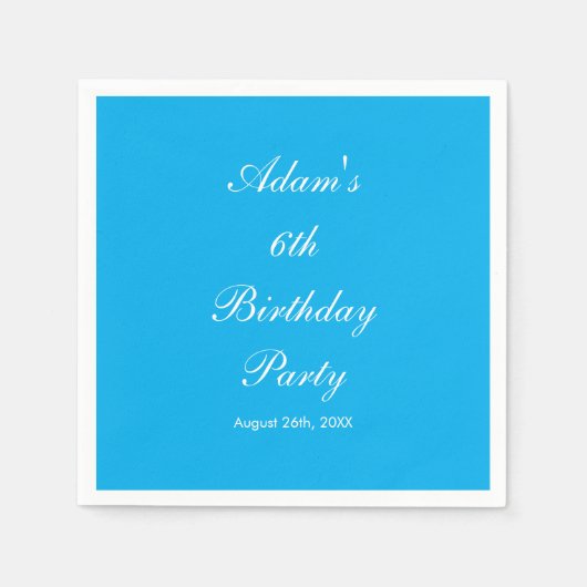 誕生日パーティー6th第6名前をカスタムするカラー時代 スタンダードカクテルナプキン (正面)