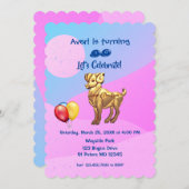 誕生日パーティー – おひつじ(3月21日~4月19日)招待 招待状 (正面/裏面)