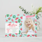 誕生日パーティー | すいか フルーツ | 招待状 (スタンド正面)