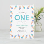 誕生日パーティー |アイスクリームのご招待 招待状 (スタンド正面)