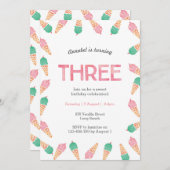 誕生日パーティー |アイスクリームの招待 招待状 (正面/裏面)