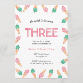 誕生日パーティー |アイスクリームの招待 招待状