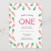 誕生日パーティー |アイスクリームの招待 招待状 (正面/裏面)