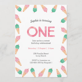 誕生日パーティー |アイスクリームの招待 招待状